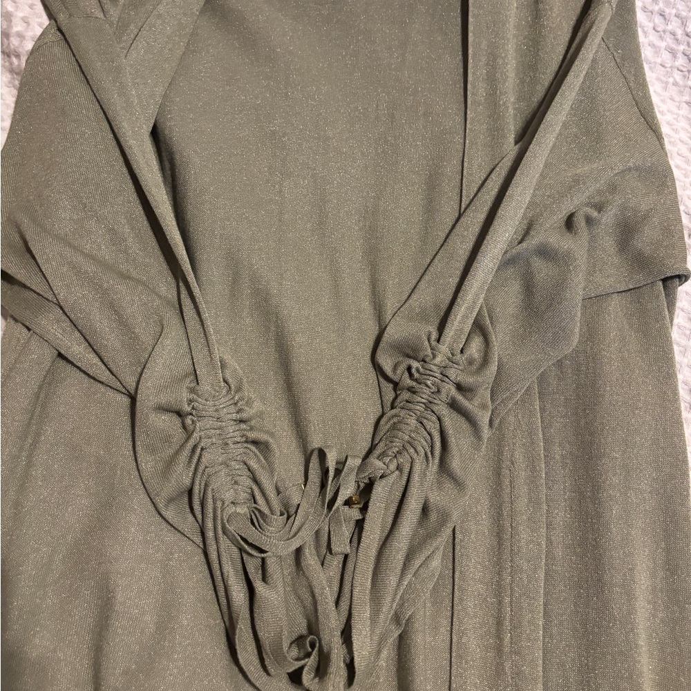 Michael Kors Olive Green Open-Front Cardigan - Picture 5 of 5